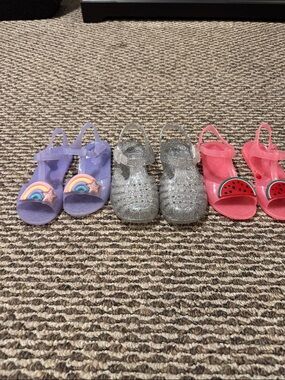Kids Purple Rainbow Jelly Sandals